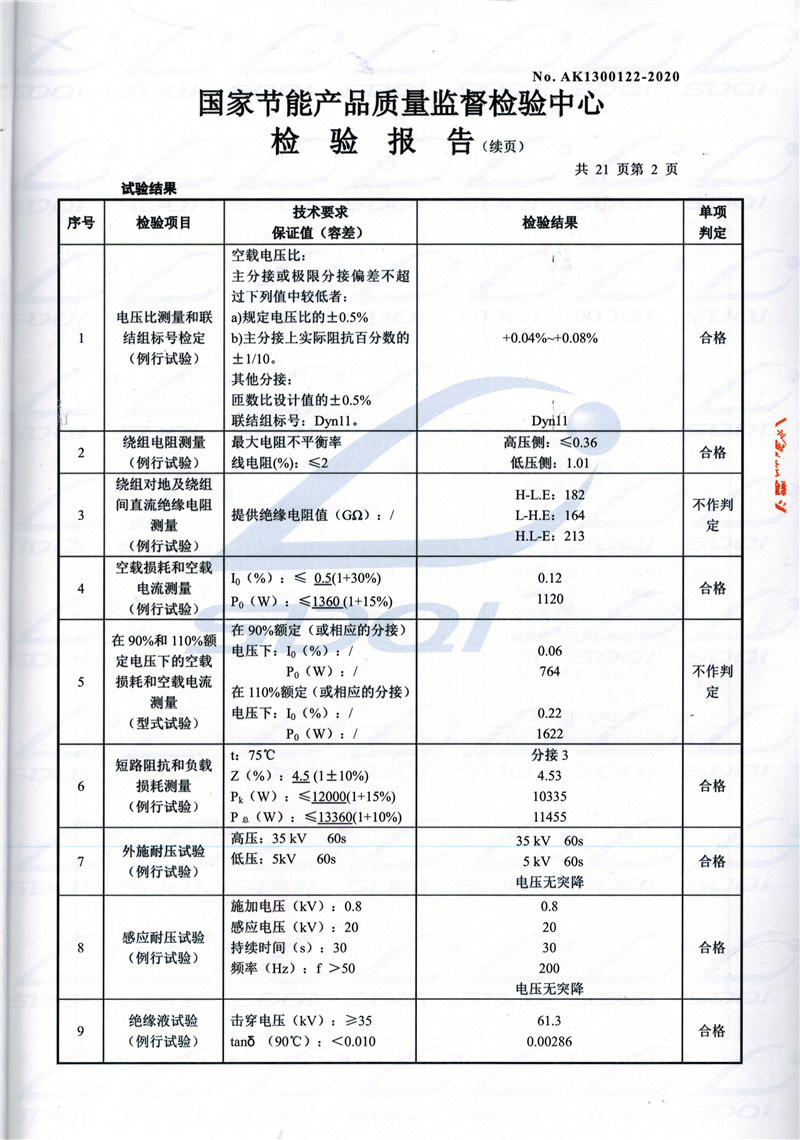 高低压试验报告-S11-1250富民富民富民油浸式变压器-2.jpg
